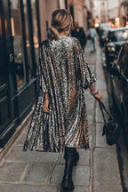 Disco Glamour Sequin Bell Sleeve Kimono