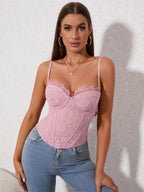 Zip Back Lace Cami Top