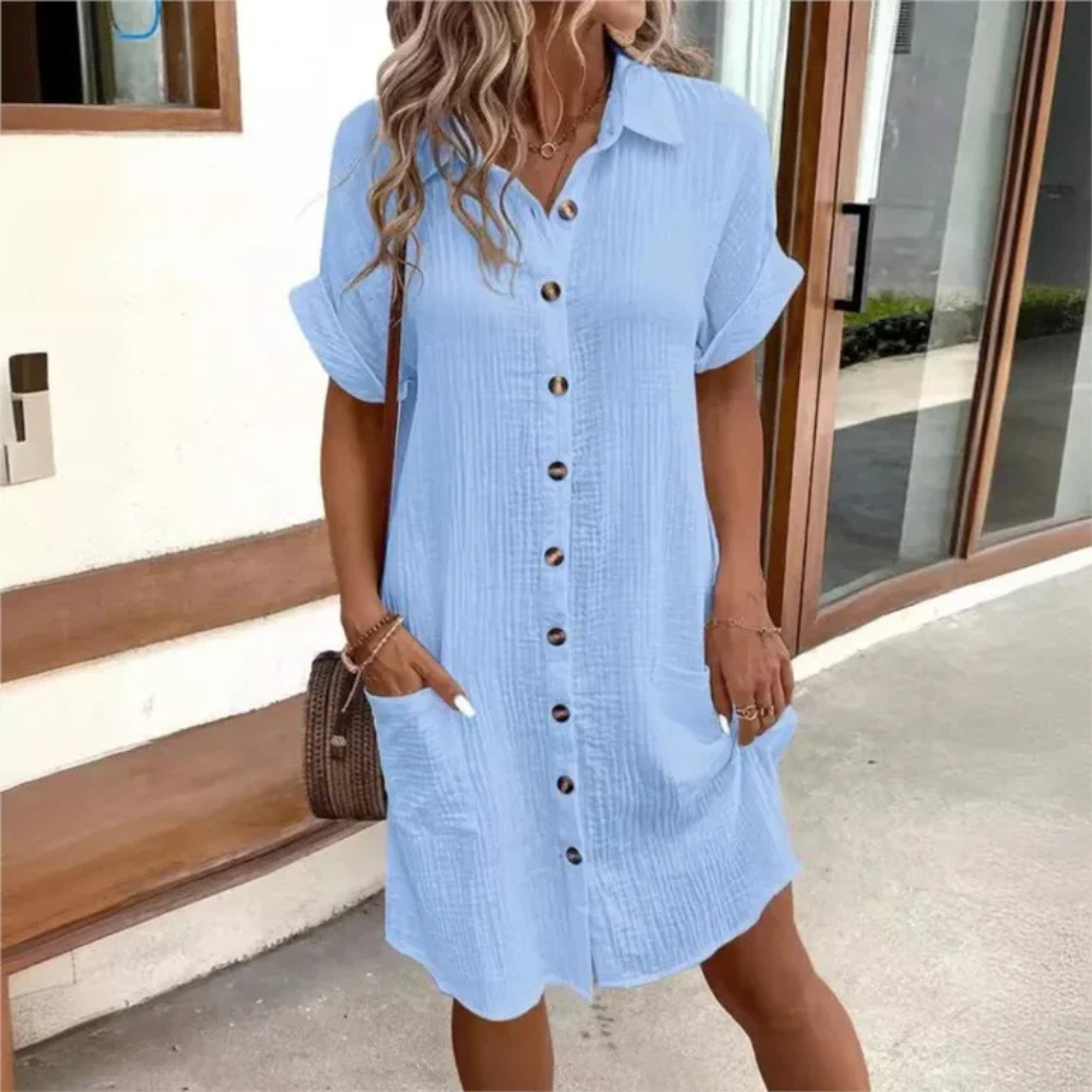 Viviana Effortless Summer Shirt Dress for Women Premium Wardrobe Essential