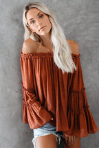 In the Breeze Ruffle Off Shoulder Shirt - 3 Colors