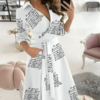 Sofia Effortless Long Sleeved Dress with a V Neck Designer Edit
