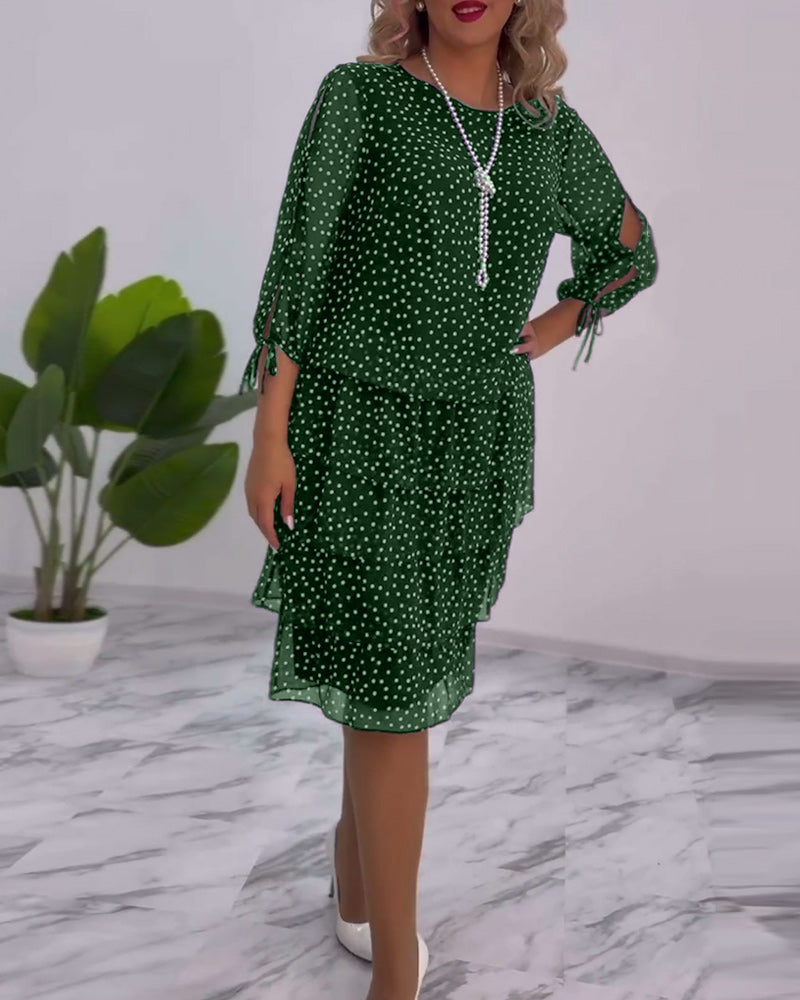 Verónica Chic Dress with Dot Print Silhouette Collection