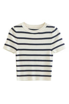 Cool Girl Essence Striped Short Sleeve Knit Top - 2 Colors