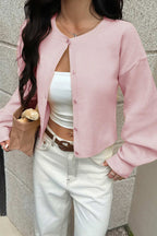 Candy Color Long Sleeve Knitted Cardigan