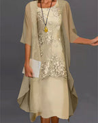 Olga Elevated Two Piece Chiffon Dress Occasion Wear