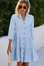 Silvia Minimalist Checked V Neck Dress Elevated Occasion Wear