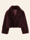 Anniyah Burgundy Faux Fur Jacket