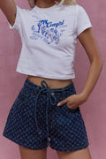 Easygoing Blue Wash Denim Shorts
