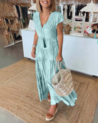 Rosalie Boutique Holiday Dress with Slit Elevated Occasion Wear