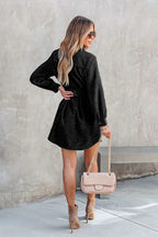 Catch Your Self Corduroy Button Up Mini Dress - 5 Colors