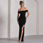 Showstopper Slit Dress Black