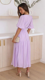Brunch It Right Midi Dress Purple