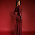 Billowing Maxi Dress Maroon