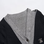 Elegant Black Knit Long Cardigan With Hollow Out Design