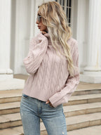 High Neck Pink Sweater