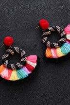 Colorful Tassel Sector Earrings