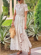 Lace Floral Cardigan Dress
