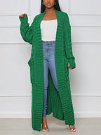 Knitted Solid Graceful Open Front Cardigan