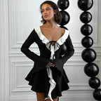 Ruffle Charm 2.0 Mini Dress Black