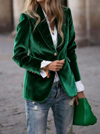 Velvet Single Breasted Blazer