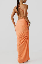 Delia Asymmetrical Dress Orange