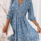 Abigail Minimalist Floral Print Dress for Women Everyday Luxe Edit