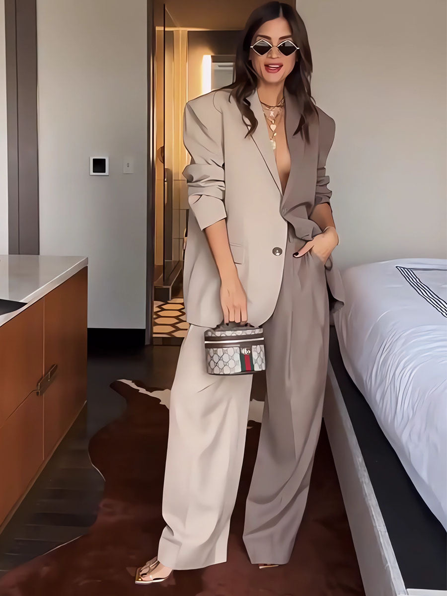Color Block Blazer Two Sets