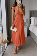 Sydney Exclusive Pleated Dress with Neckline Statement Occasion Edit
