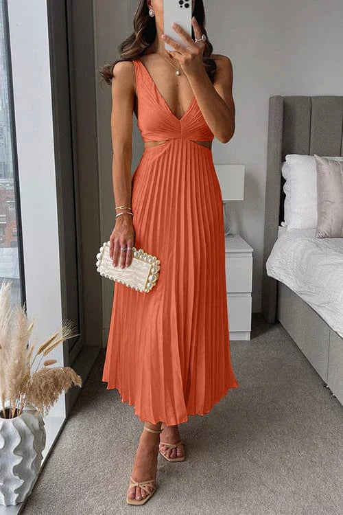 Nina Timeless Pleated Dress with a Neckline Chic Silhouette Collection