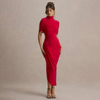 Deardorff Midi Dress Red