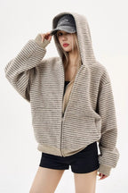 Black Knit Dual-Zip Mesh Fingerloop Hoodie
