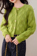 Faux Fur Cable Knit Cardigan