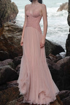 Heavy Lace Corset Ball Gown Prom Dress