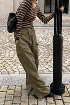 Textured Cargo Bootcut Casual Jeans