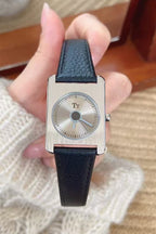 Square Steel Case Dopamine Color Matching Leather Strap Watch