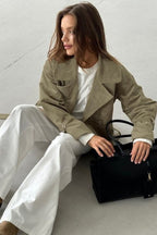Vintage Suede Notch Collar Coat