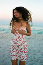 Strapless Floral Ruched Mini Dress
