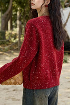 Vintage Smile Embroidery Wool Cardigan