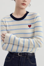 Heart Stitch Slim Fit Knit Top