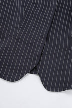 Striped Halter Two Piece Blazer Skirt Set