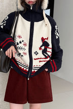 Retro Double Zip Cardigan