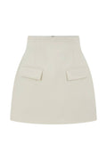 High-waisted A-line Suit Skirt with Patch Pockets