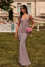 Sexy V-Neck Cami Waist-Cinched Bodycon Party Dress