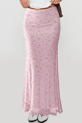 Comfortable Slim Digital Floral Print Maxi Skirt