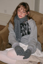 Wool Blend Plaid Patchwork Deconstructed Fringed Scarf