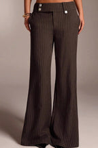 Chic Stripe Straight Wide Leg Pants