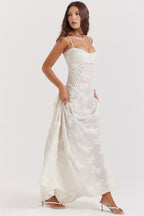 Lace Tie-Strap Romantic Maxi Dress