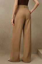 High Waist Fluid Long Straight Pants