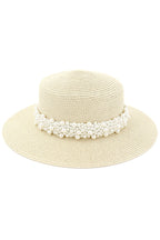 Pearl Embellished Beach Hat