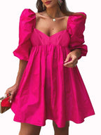 Frida Exclusive Dress with Puff Sleeves Evening Wear Edit